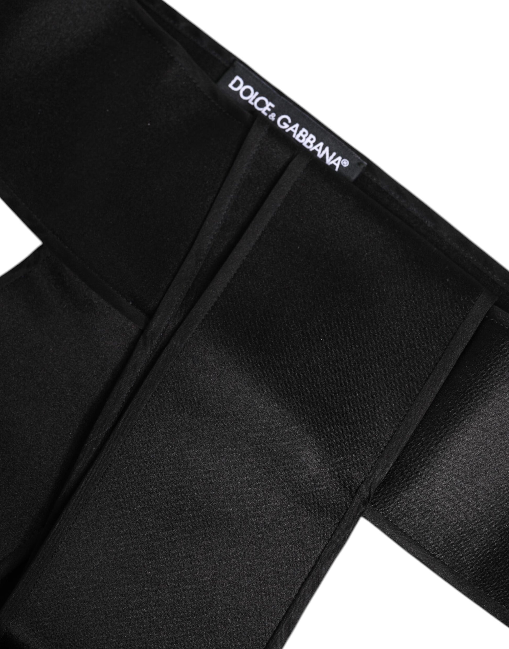 Dolce & Gabbana Black Satin Wide Waist Belt - ACCEXO