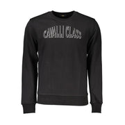 Cavalli Class Black Cotton Men Sweatshirt