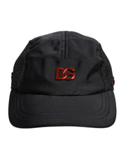 Dolce & Gabbana Black Nylon DG Logo 6 Panels Baseball Cap for Men