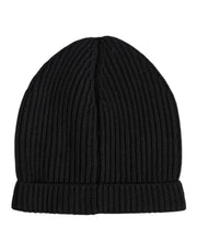 Dolce & Gabbana Black Cashmere Knitted Winter Beanie Hat for Men