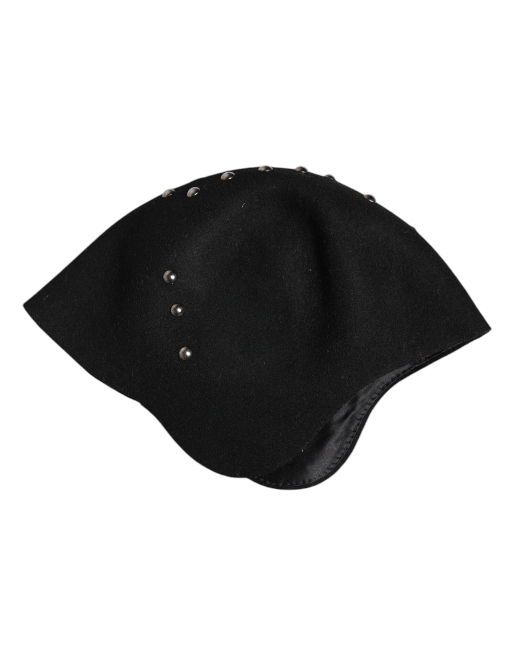 Dolce & Gabbana Black Wool Multicolor Embellished Cloche Hat - ACCEXO
