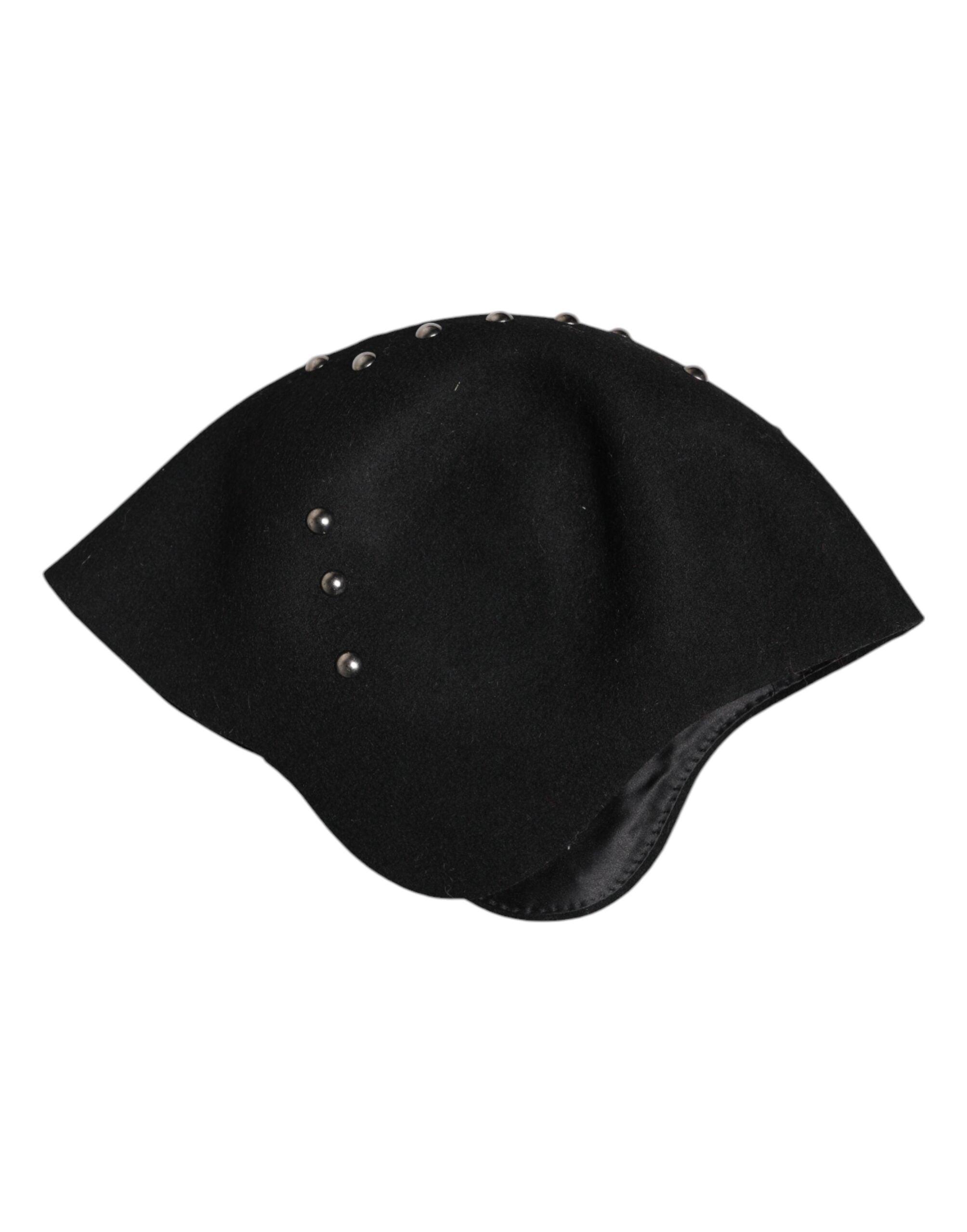 Dolce & Gabbana Black Wool Multicolor Embellished Cloche Hat - ACCEXO