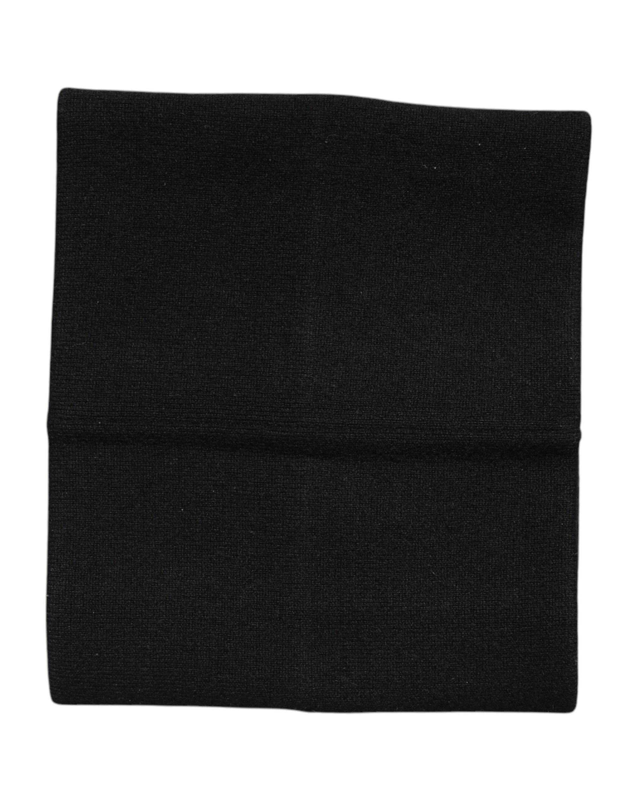 Dolce & Gabbana Black Cashmere Knitted Neck Warmer Foulard Scarf for Women