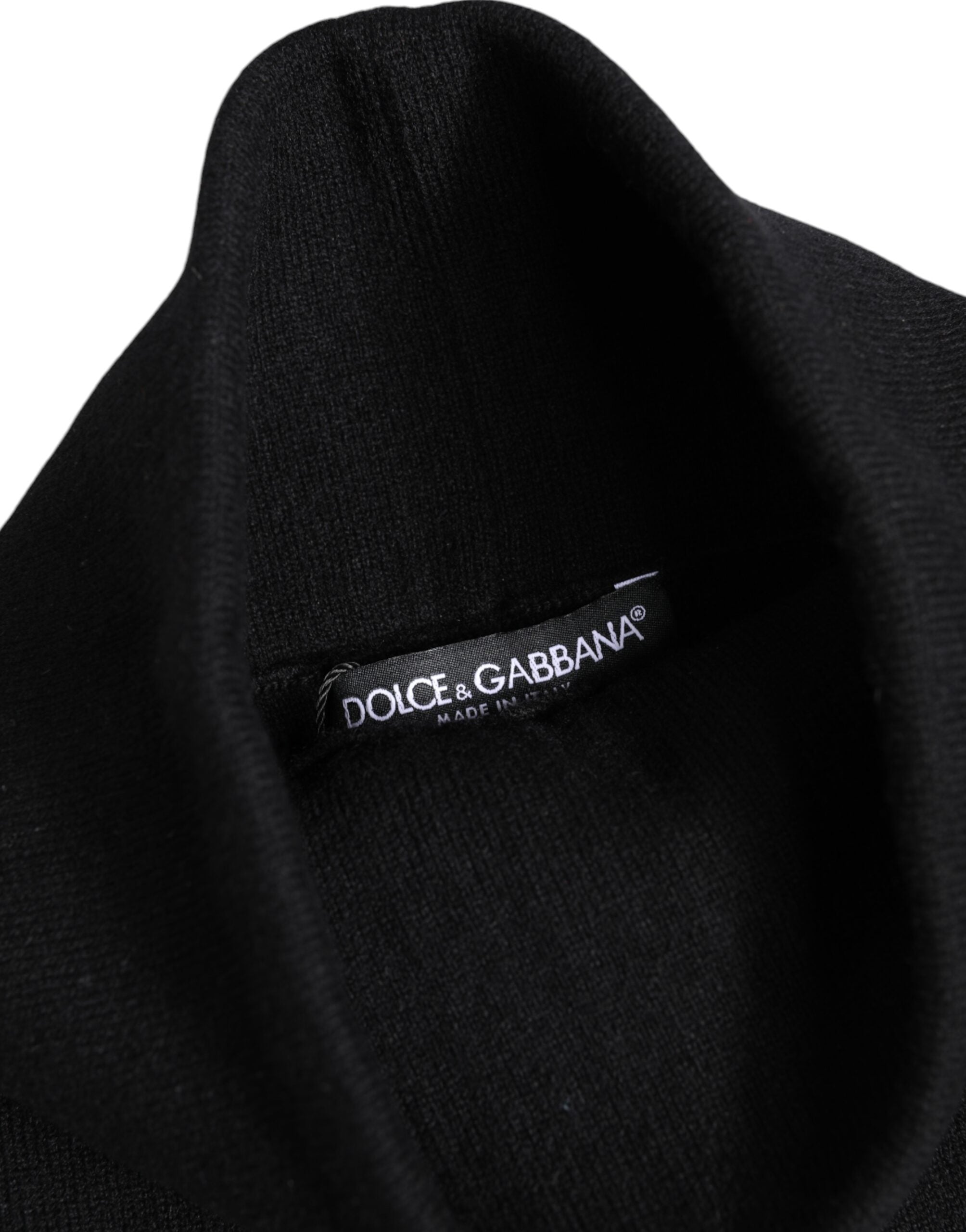 Dolce & Gabbana Black Cashmere Knitted Neck Warmer Foulard Scarf for Women