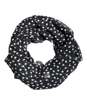Dolce & Gabbana Black Polka Dots Polyester Wrap Shawl Scarf - ACCEXO