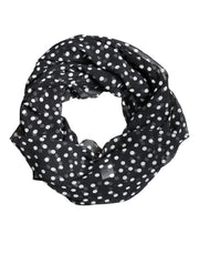 Dolce & Gabbana Black Polka Dots Polyester Wrap Shawl Scarf for Women