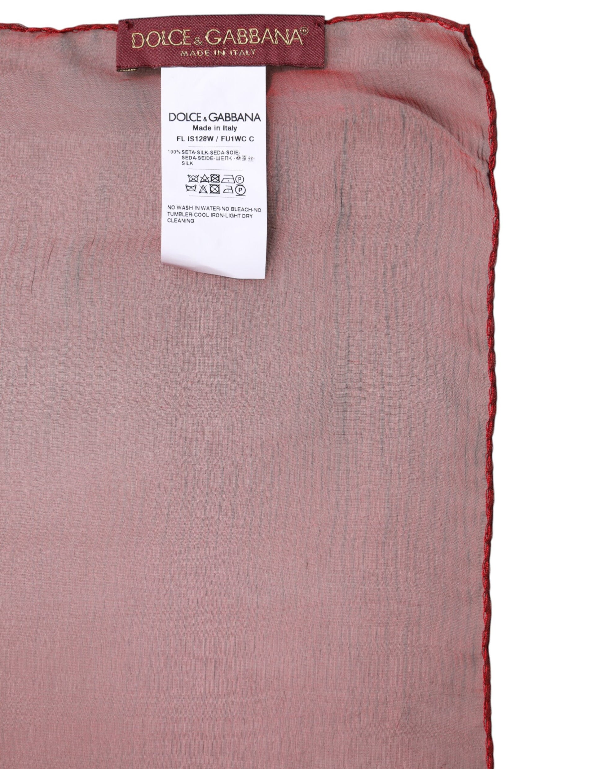 Dolce & Gabbana Red Silk Rectangle Women Wrap Shawl Scarf - ACCEXO