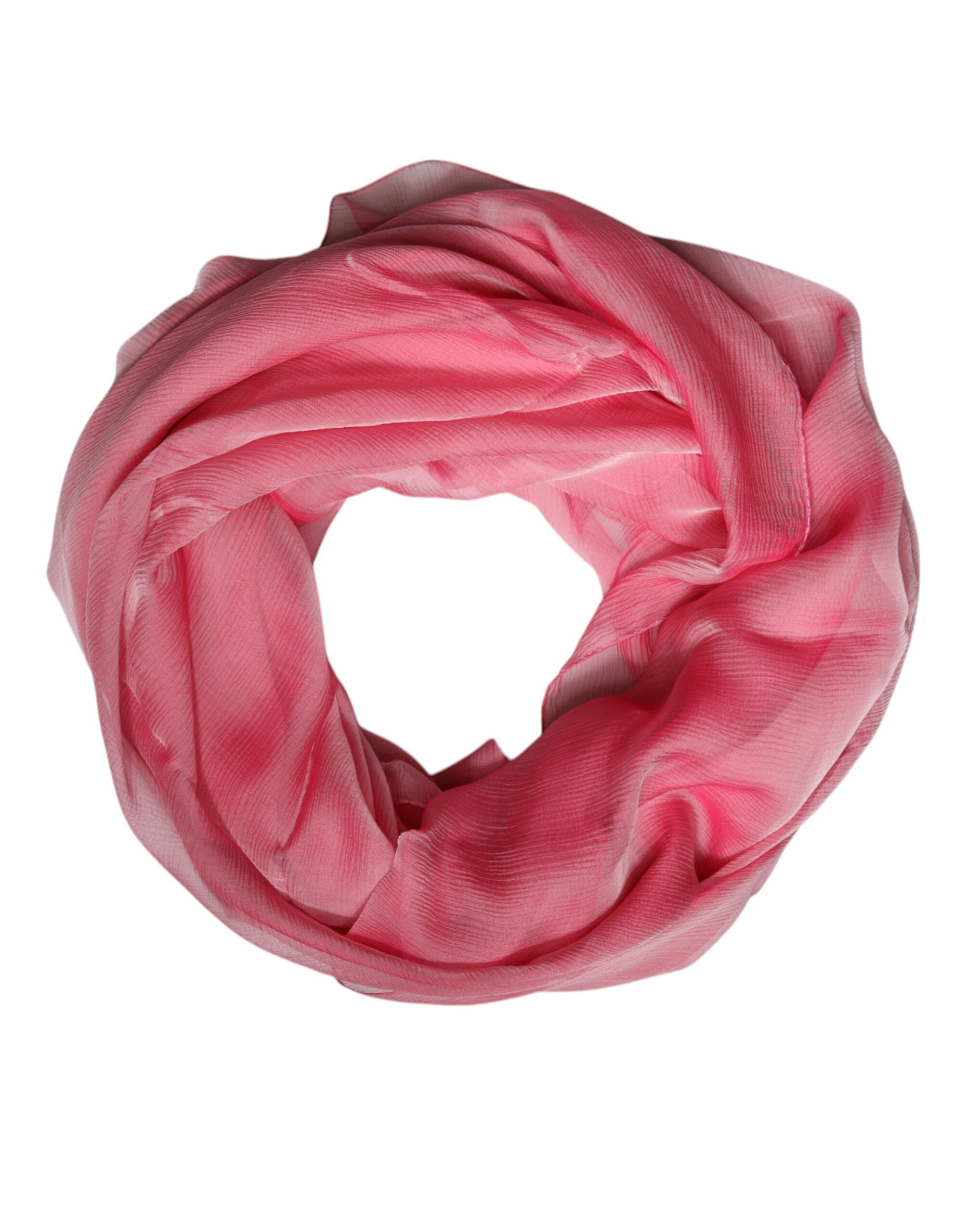 Dolce & Gabbana Pink Silk Rectangle Women Wrap Shawl Scarf - ACCEXO