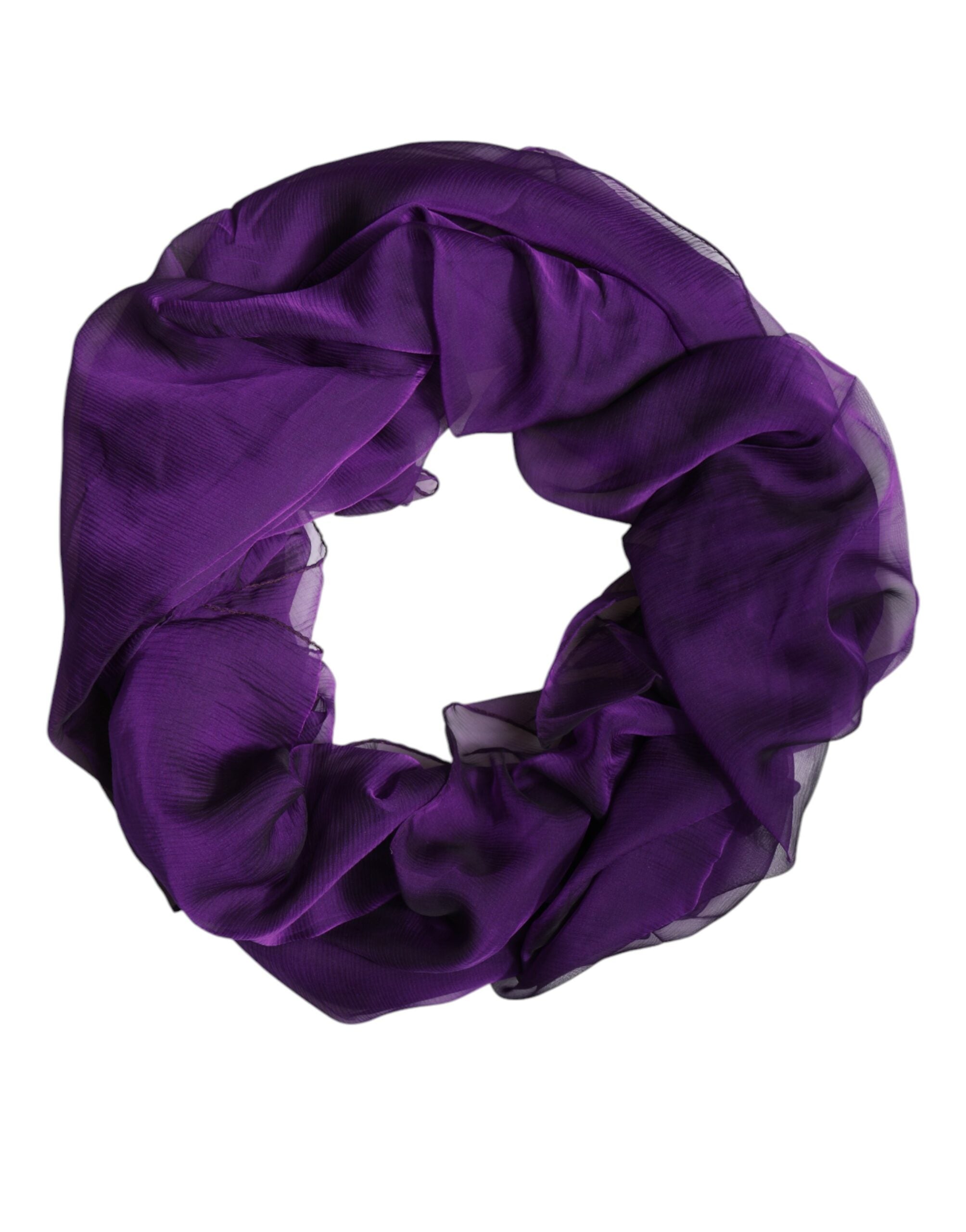 Dolce & Gabbana Purple Silk Rectangle Wrap Shawl Scarf - ACCEXO
