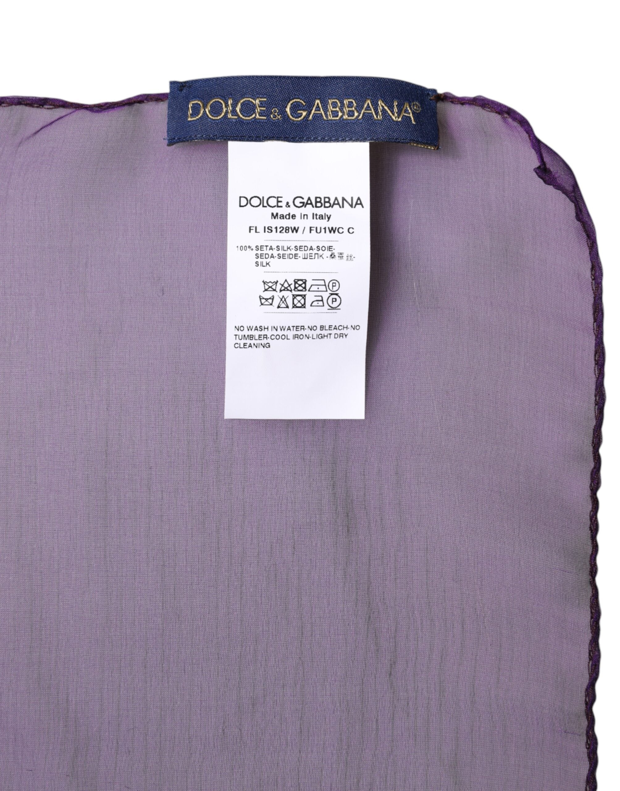 Dolce & Gabbana Purple Silk Rectangle Wrap Shawl Scarf - ACCEXO