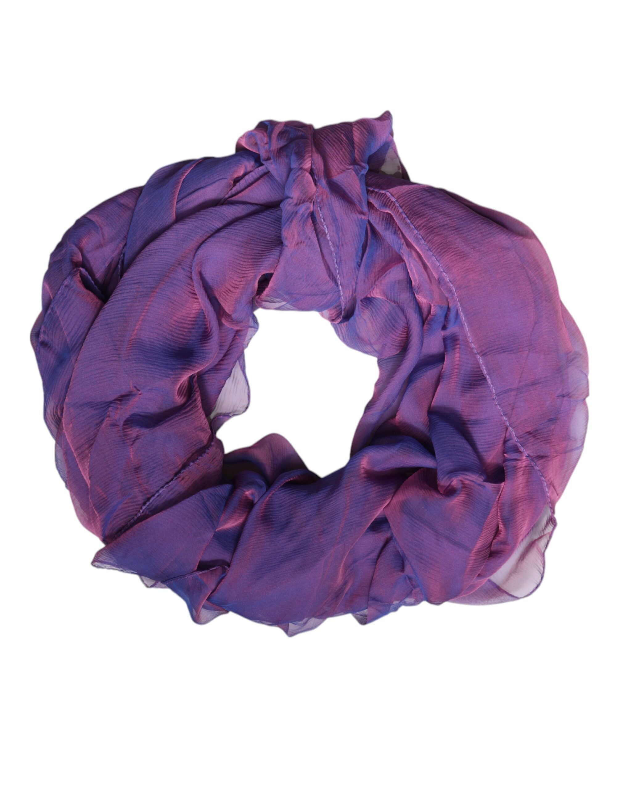 Dolce & Gabbana Purple Silk Rectangle Wrap Shawl Scarf - ACCEXO