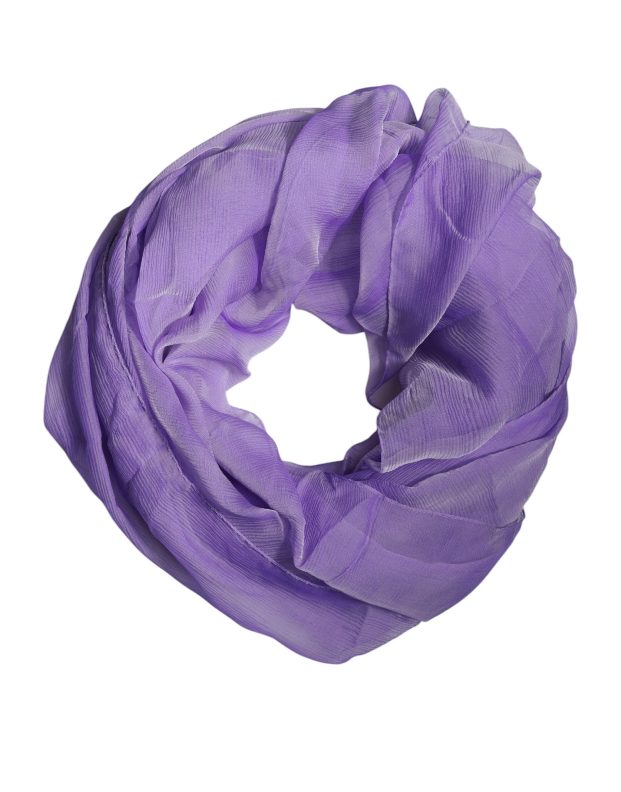 Dolce & Gabbana Purple Silk Rectangle Wrap Shawl Scarf for Women