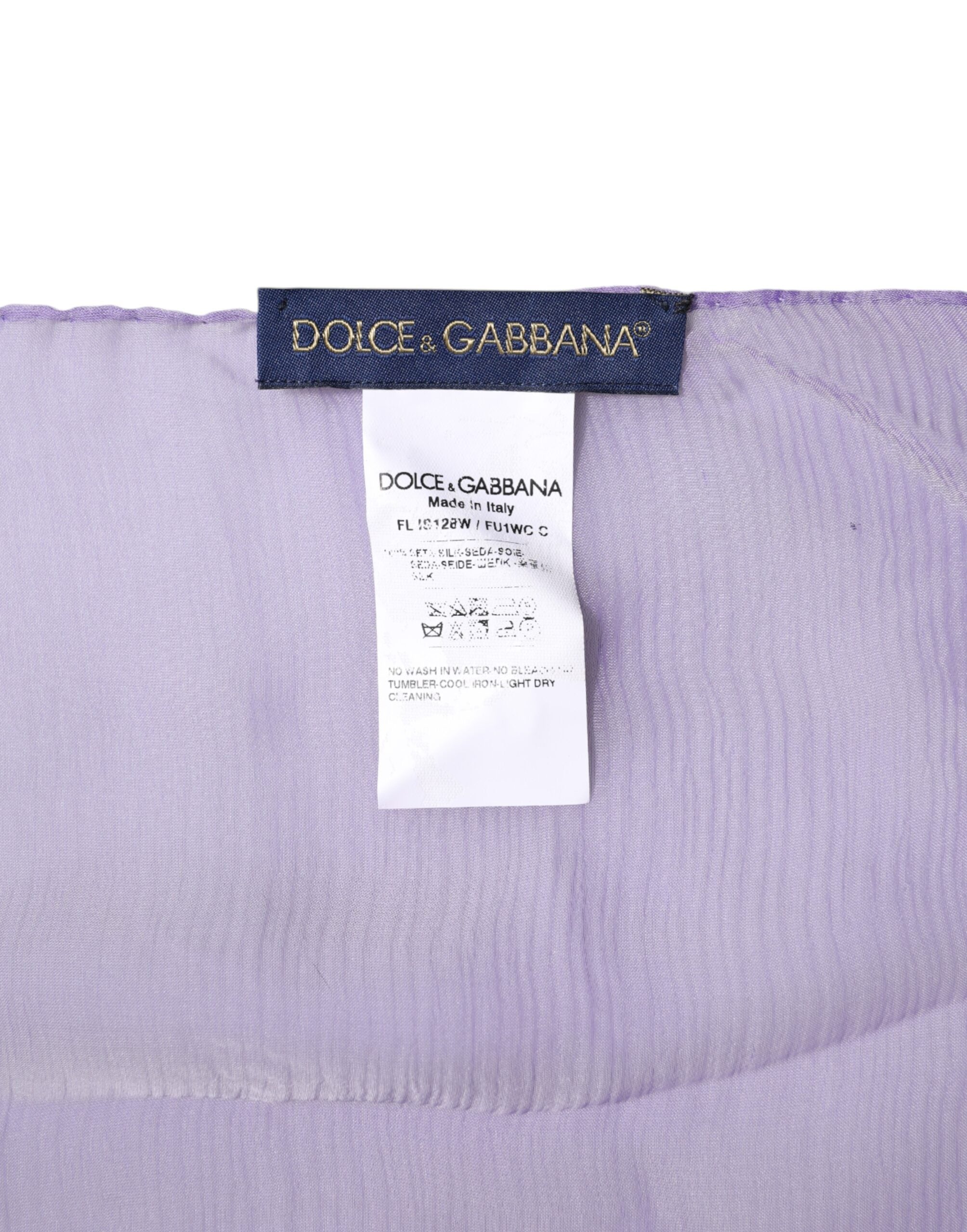 Dolce & Gabbana Purple Silk Rectangle Wrap Shawl Scarf - ACCEXO