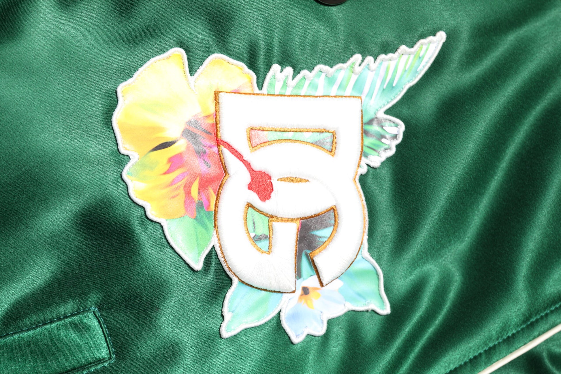 Dolce & Gabbana Green Floral DG Logo Full Zip Bomber Jacket - ACCEXO