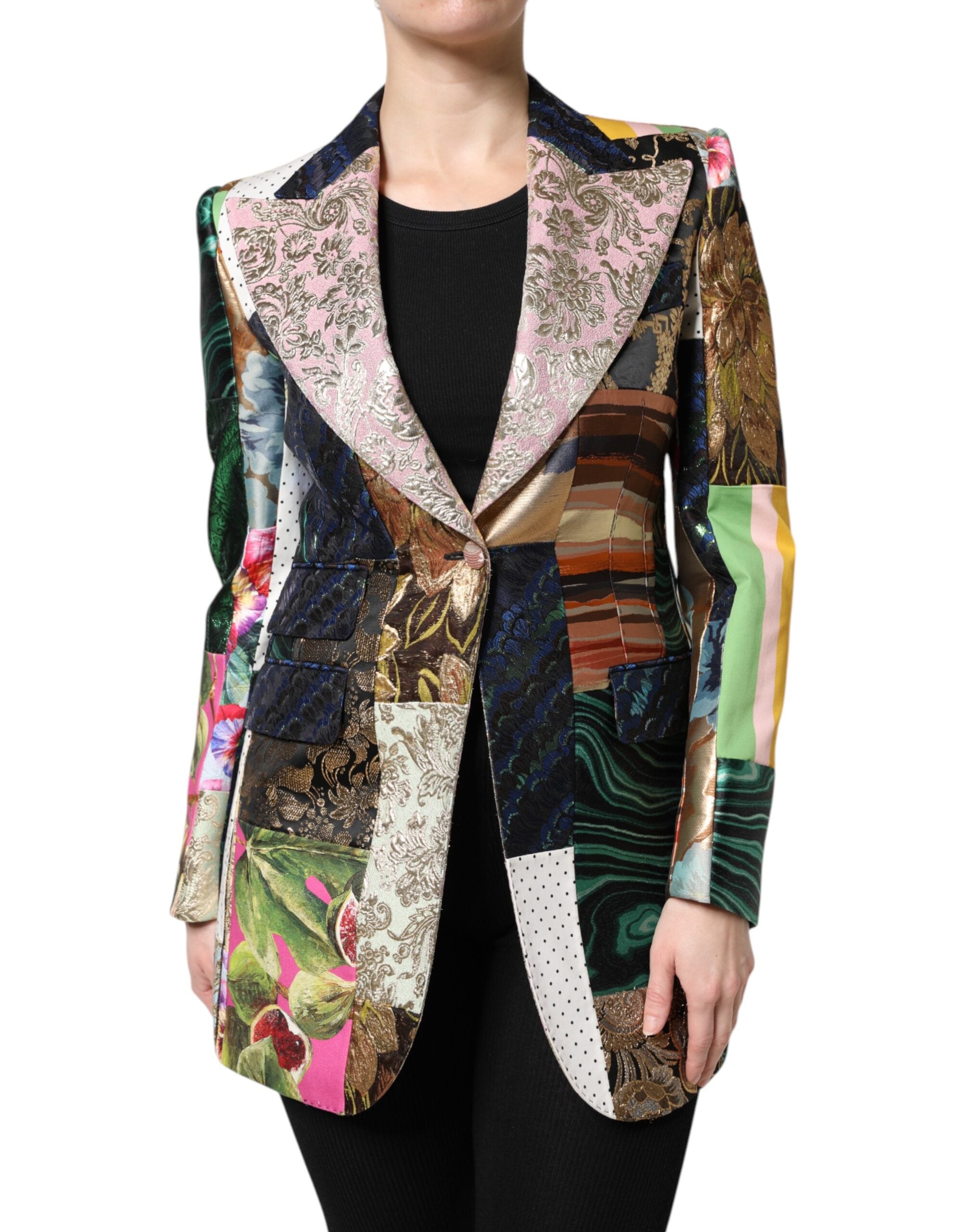 Dolce & Gabbana Multicolor Floral Patchwork Jacquard Jacket Secondary image