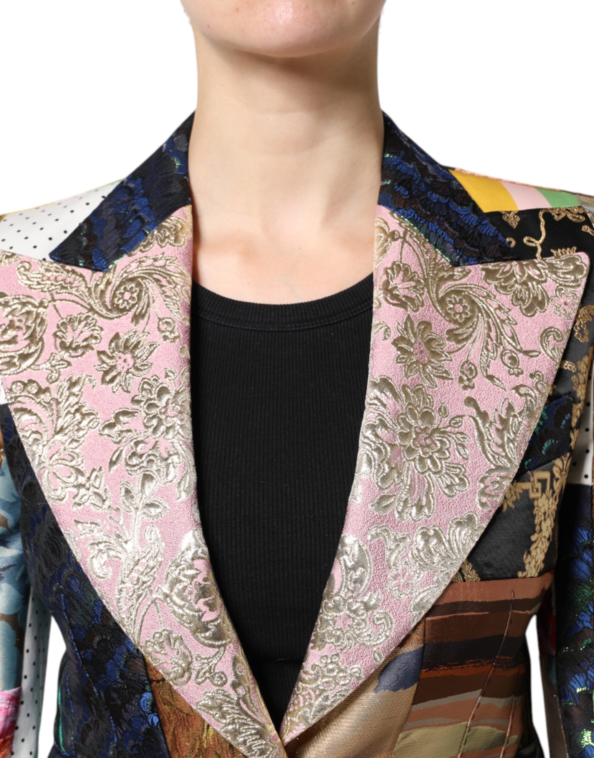 Dolce & Gabbana Multicolor Floral Patchwork Jacquard Jacket - ACCEXO