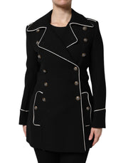 Dolce & Gabbana Black Wool Double Breasted Blazer Jacket