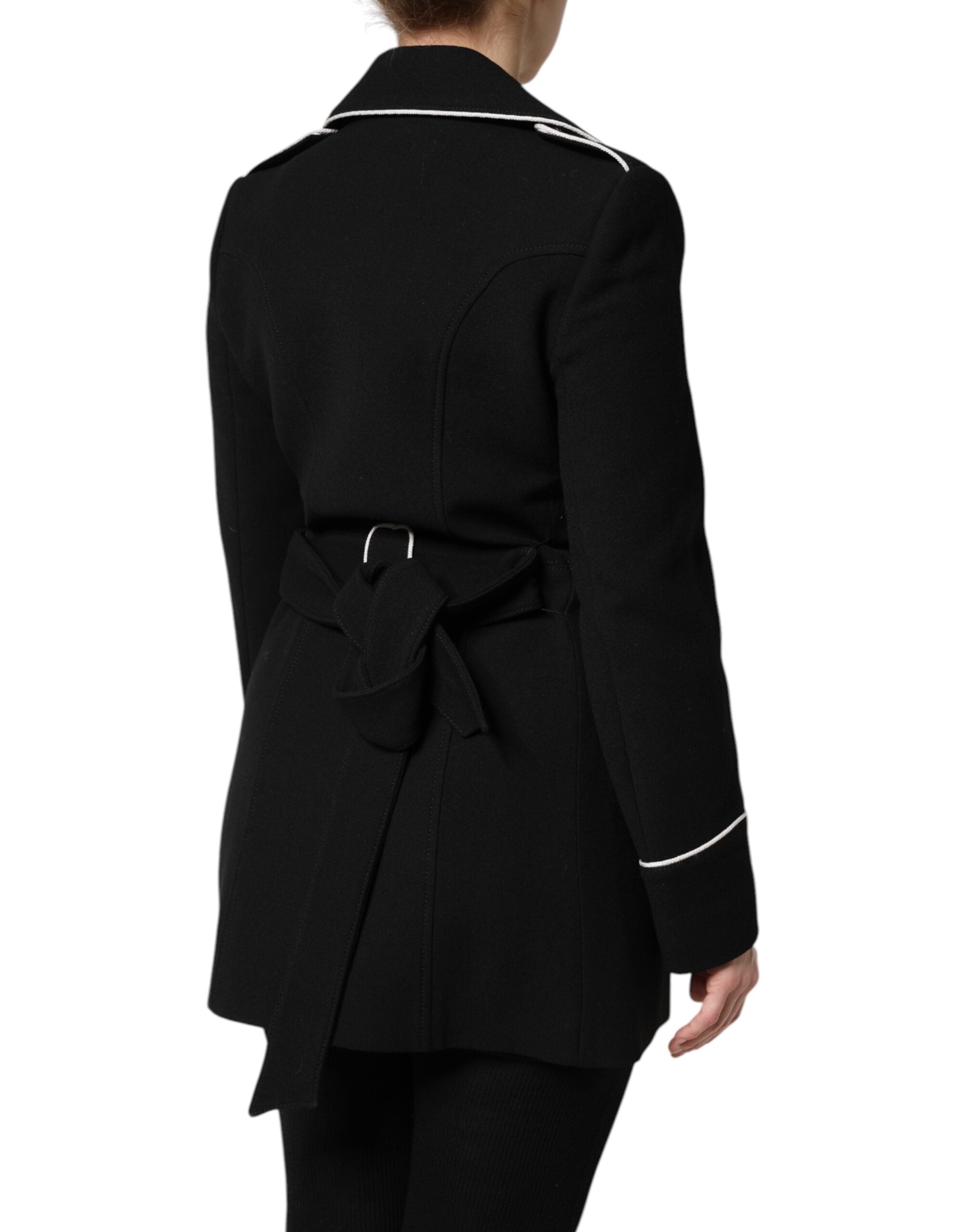 Dolce & Gabbana Black Wool Double Breasted Blazer Jacket - ACCEXO