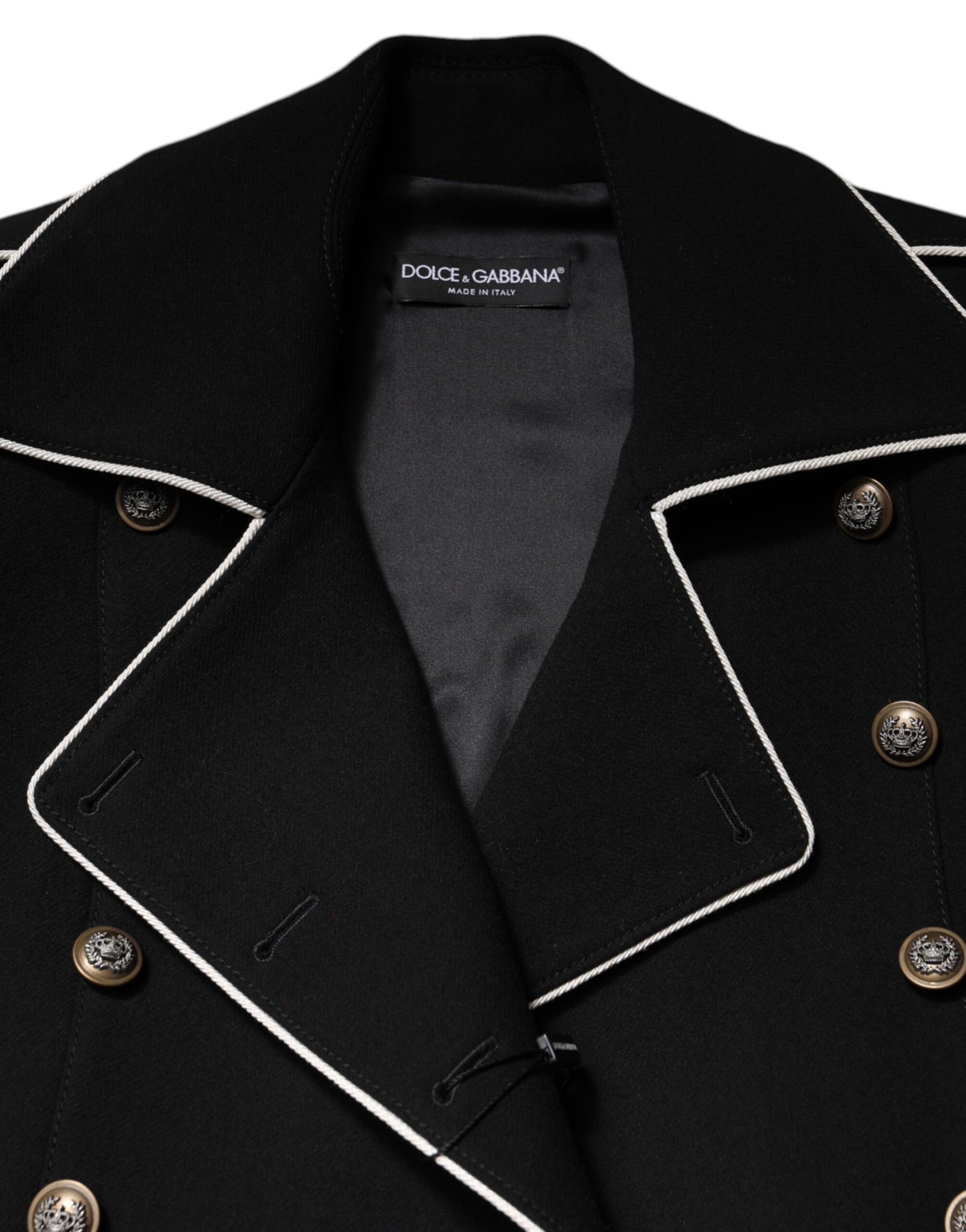 Dolce & Gabbana Black Wool Double Breasted Blazer Jacket - ACCEXO