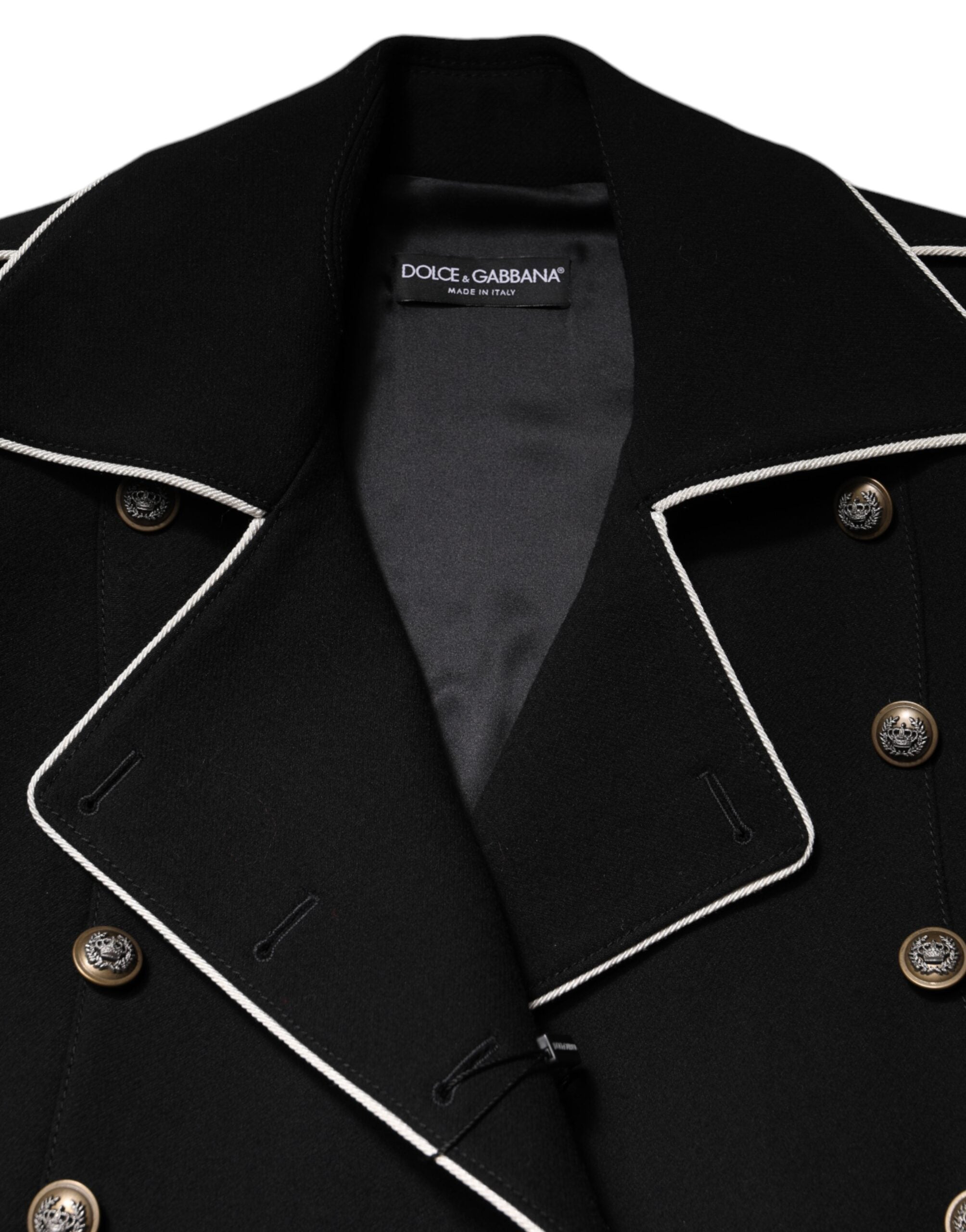 Dolce & Gabbana Black Wool Double Breasted Blazer Jacket - ACCEXO
