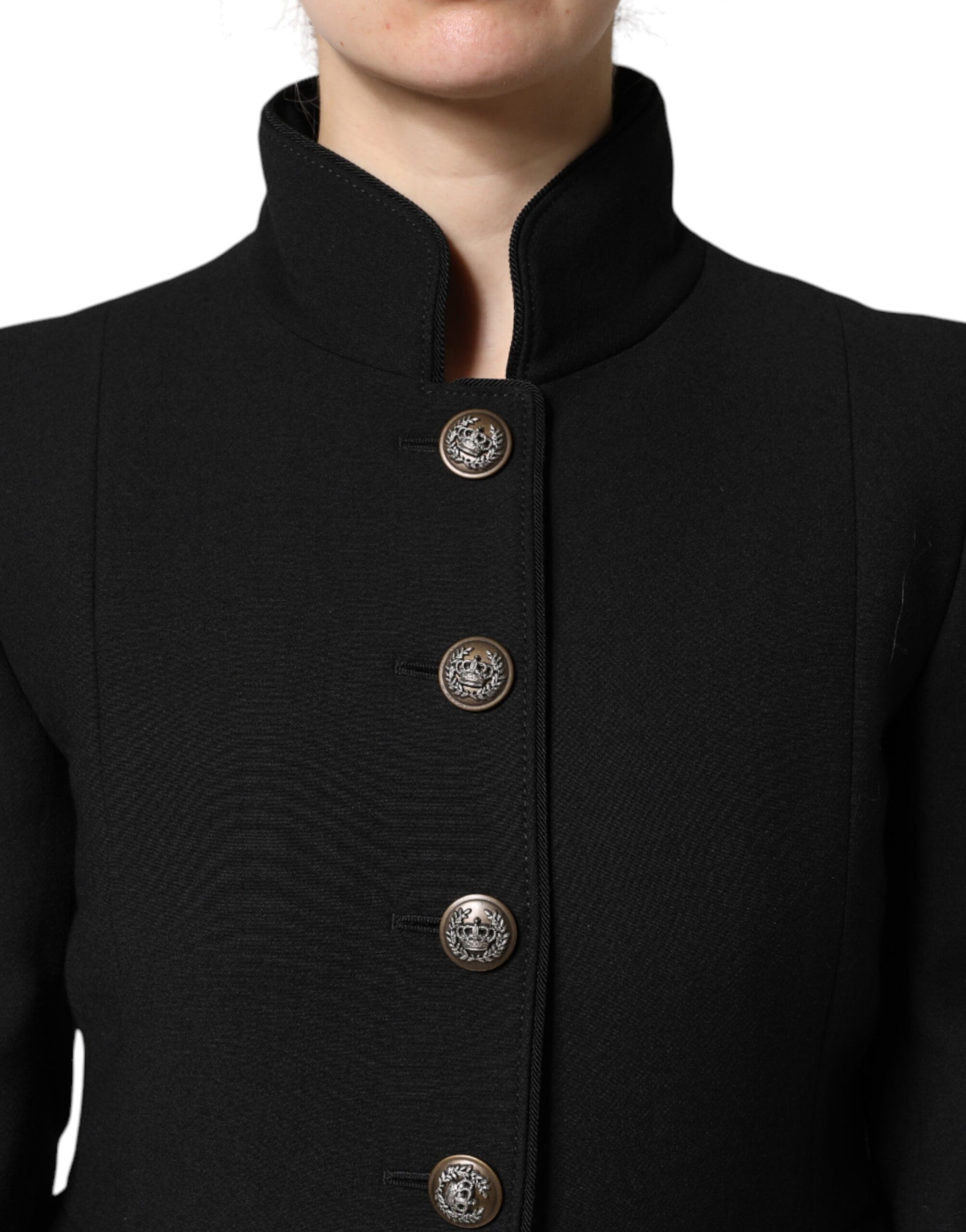 Dolce & Gabbana Black Wool Single Breasted Trench Coat Jacket - ACCEXO