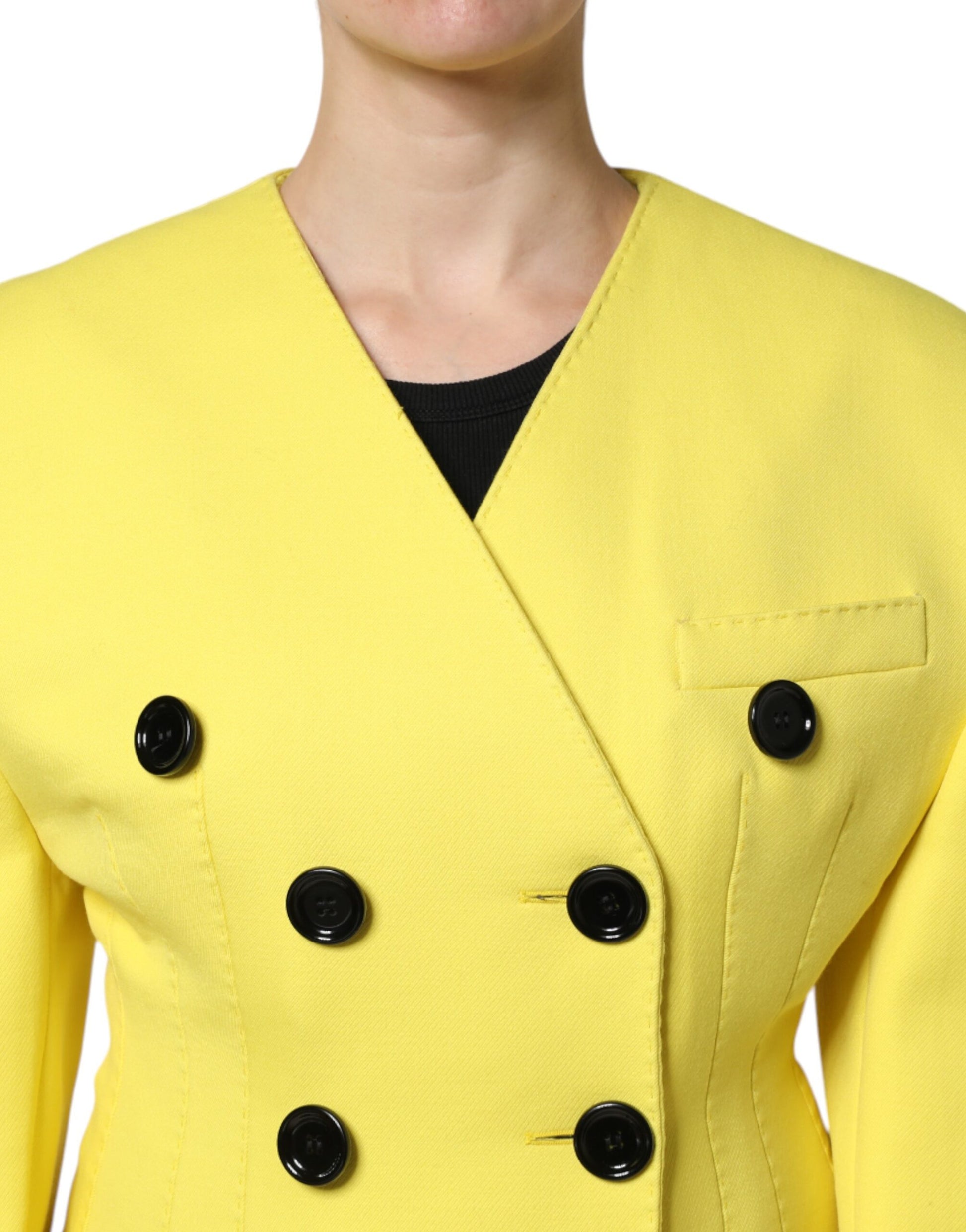 Dolce & Gabbana Yellow Double Breasted Trench Coat Jacket - ACCEXO