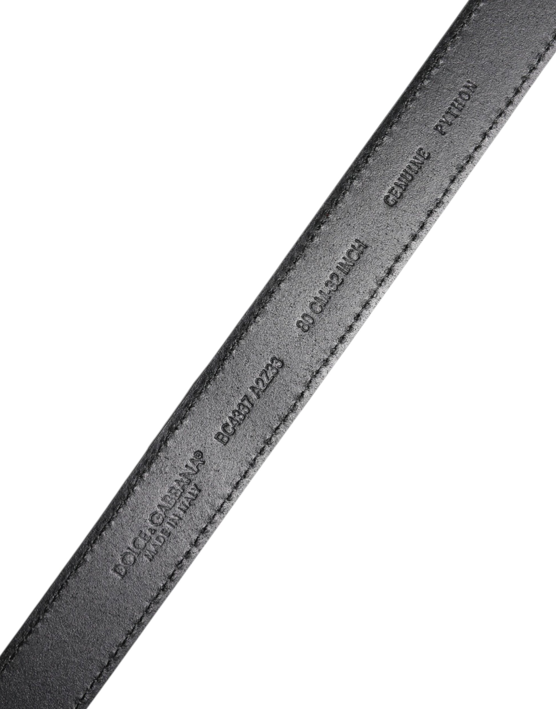 Dolce & Gabbana Red Exotic Leather Brass Metal Buckle Belt - ACCEXO