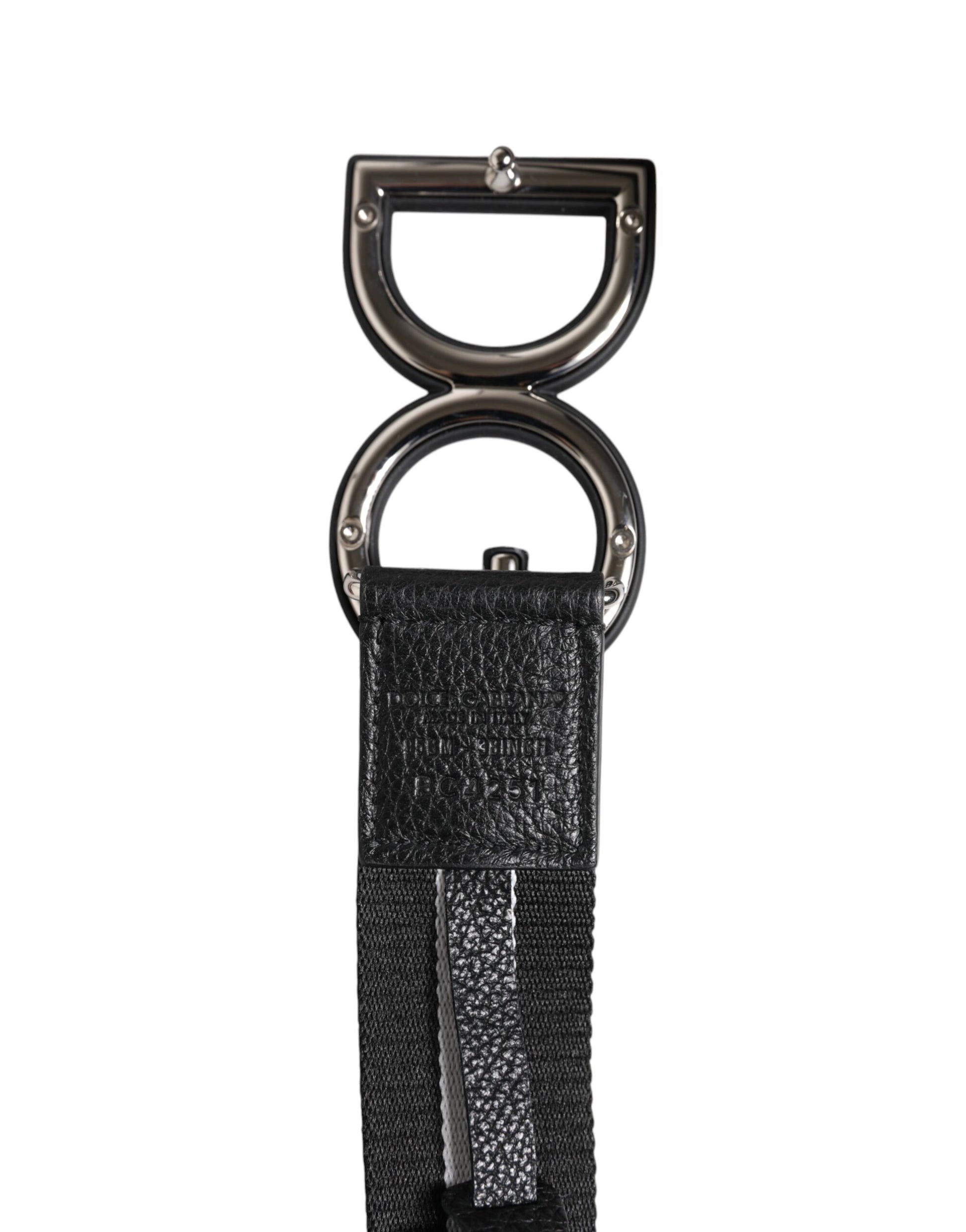 Dolce & Gabbana Black Polyester Logo Print DG Buckle Belt - ACCEXO