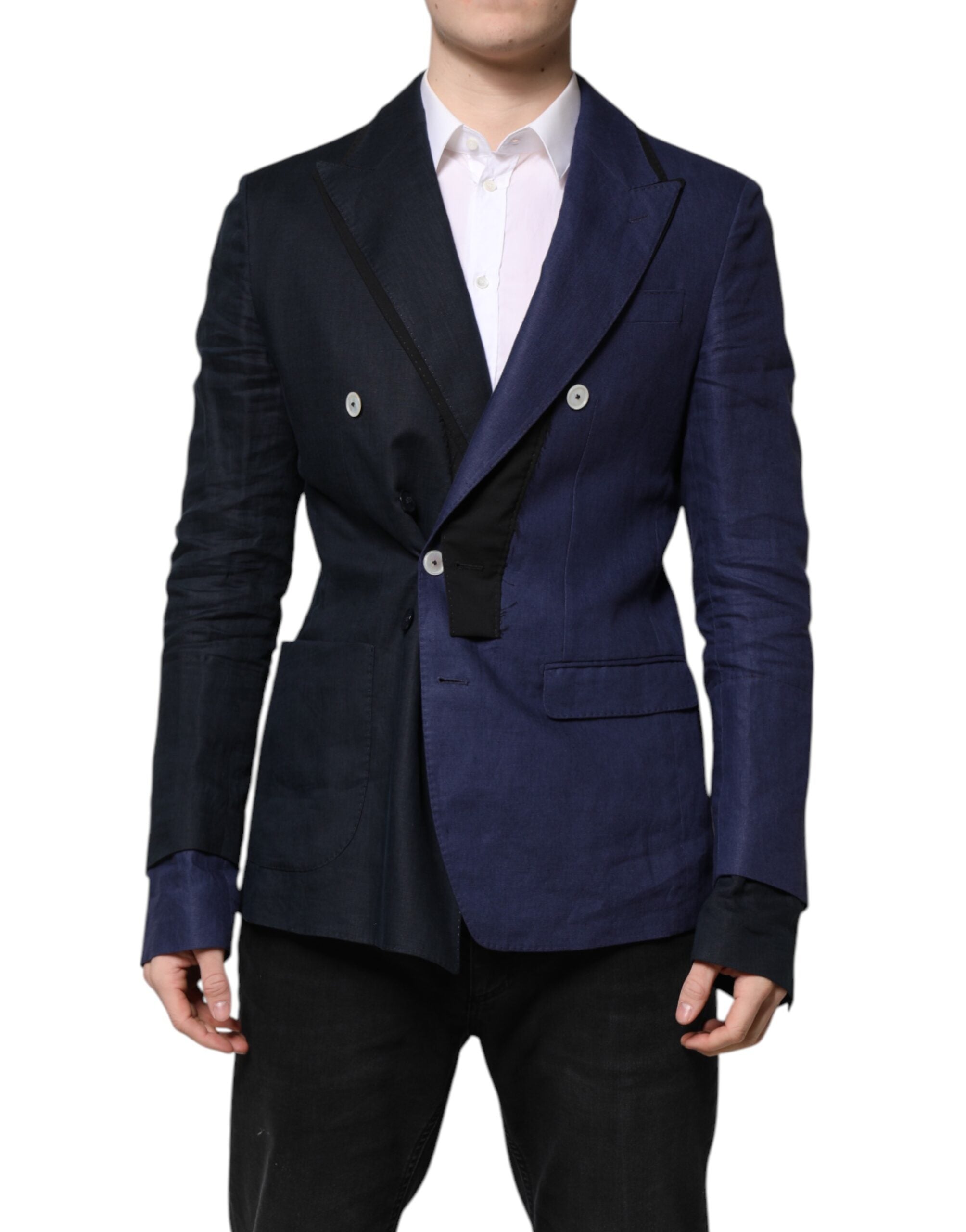 Dolce & Gabbana Navy Blue Double Breasted Suit Coat Blazer Secondary image