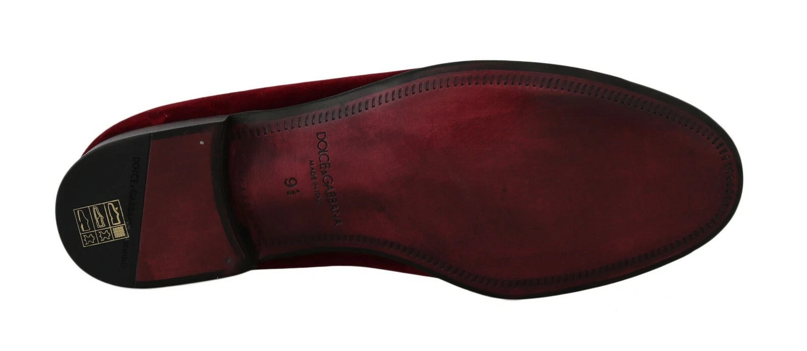 Dolce & Gabbana Bordeaux Velvet Sequined Men's Loafers - ACCEXO