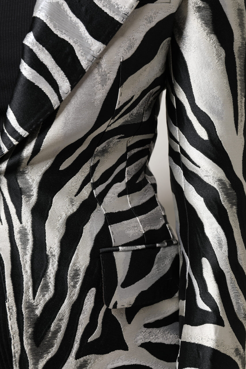 Dolce & Gabbana Black White Polyester Women Blazer Jacket - ACCEXO