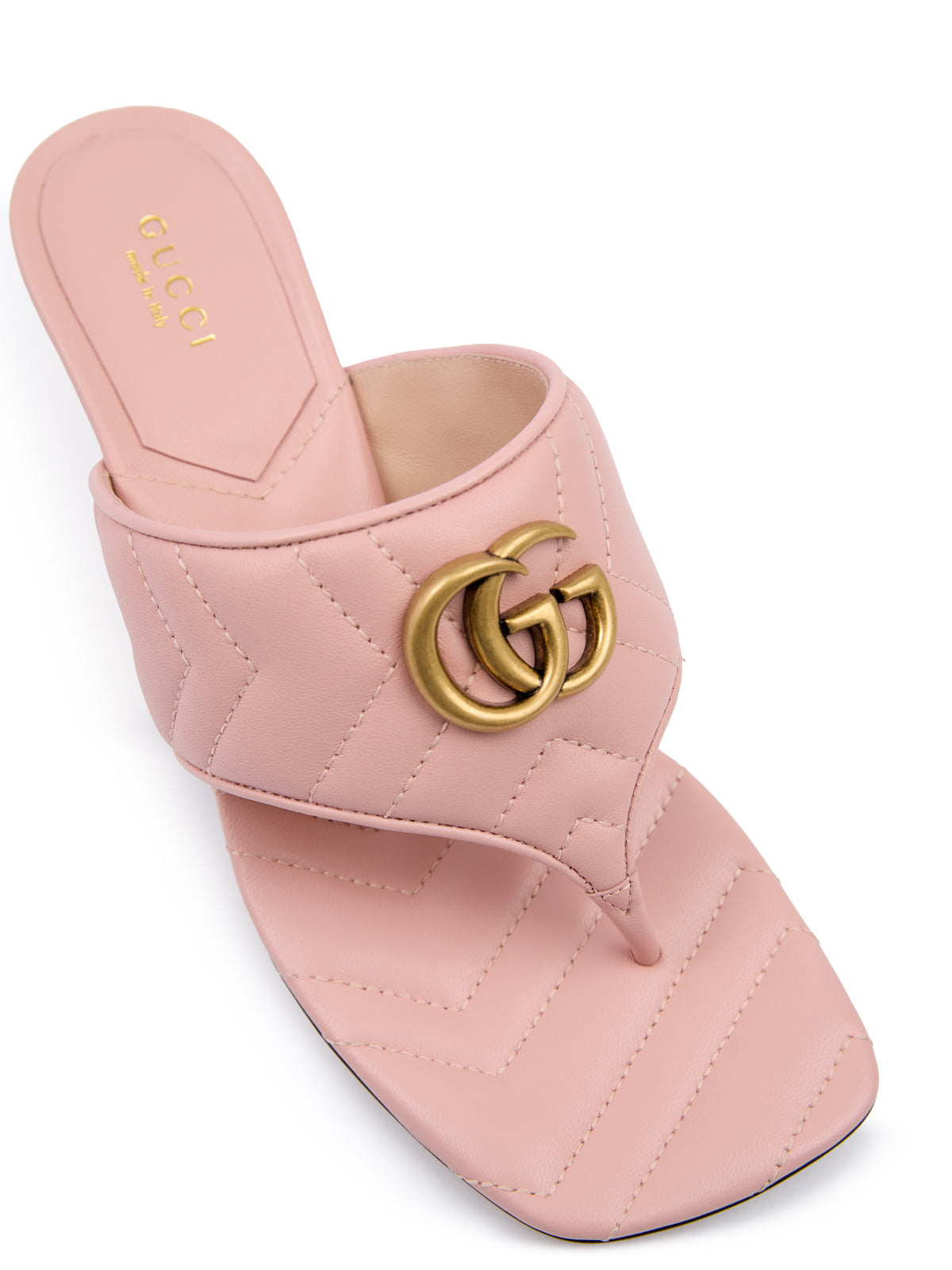 Gucci Mystic Pink Nappa Charlotte Leather Sandals - ACCEXO