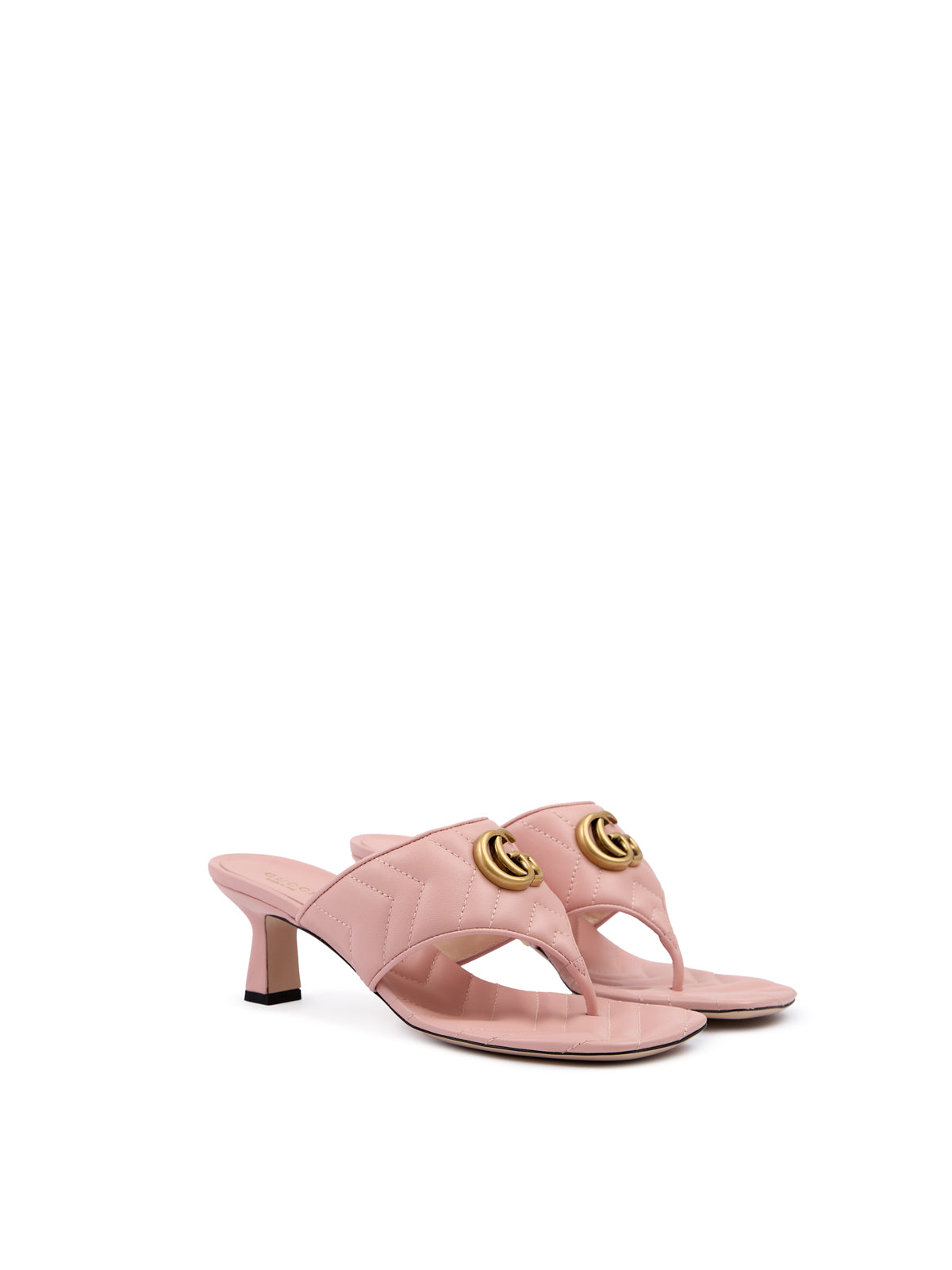 Gucci Mystic Pink Nappa Charlotte Leather Sandals - ACCEXO