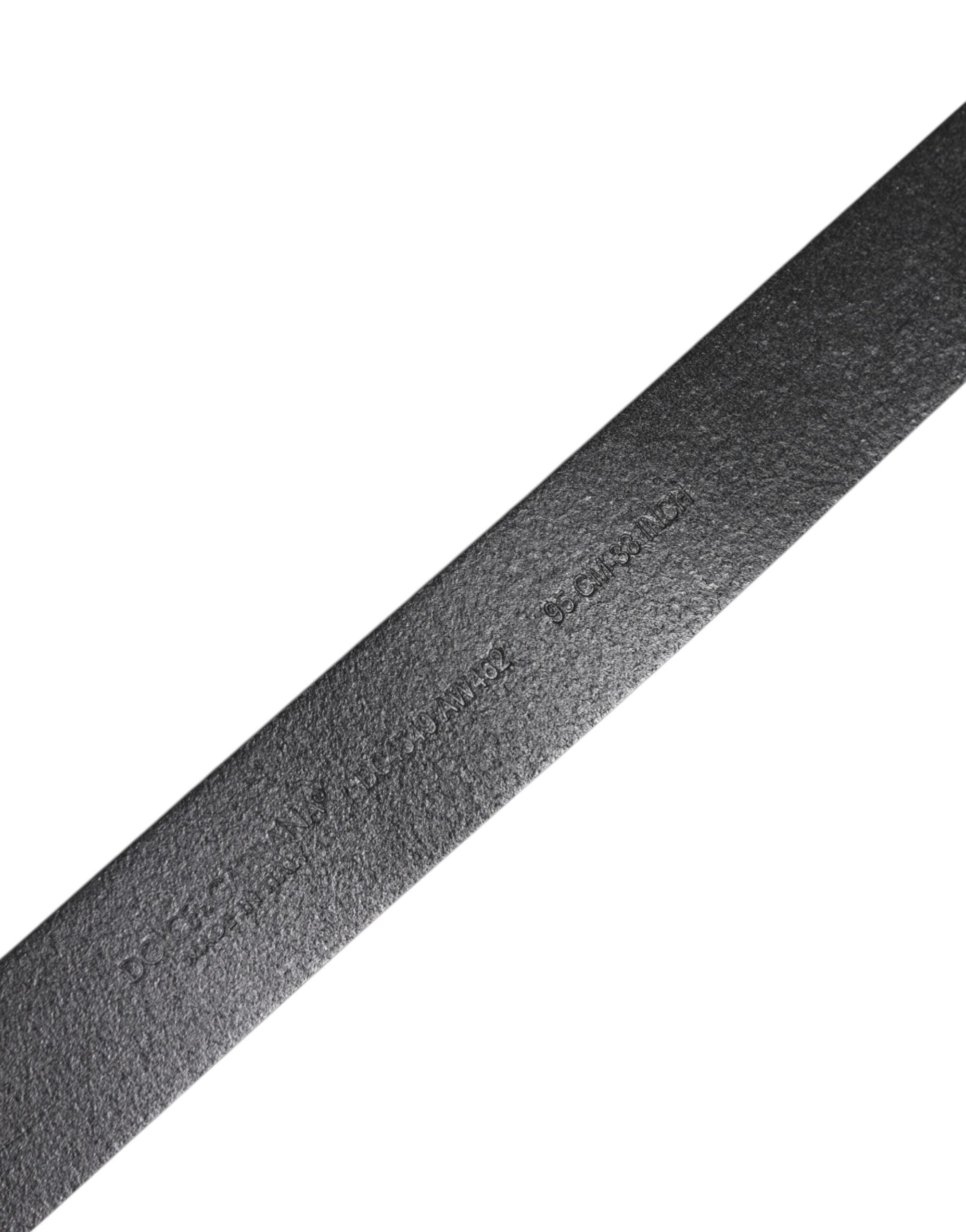 Dolce & Gabbana Black Classic Leather Metal Buckle Belt