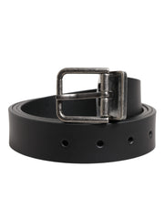 Dolce & Gabbana Black Classic Leather Metal Buckle Belt - ACCEXO