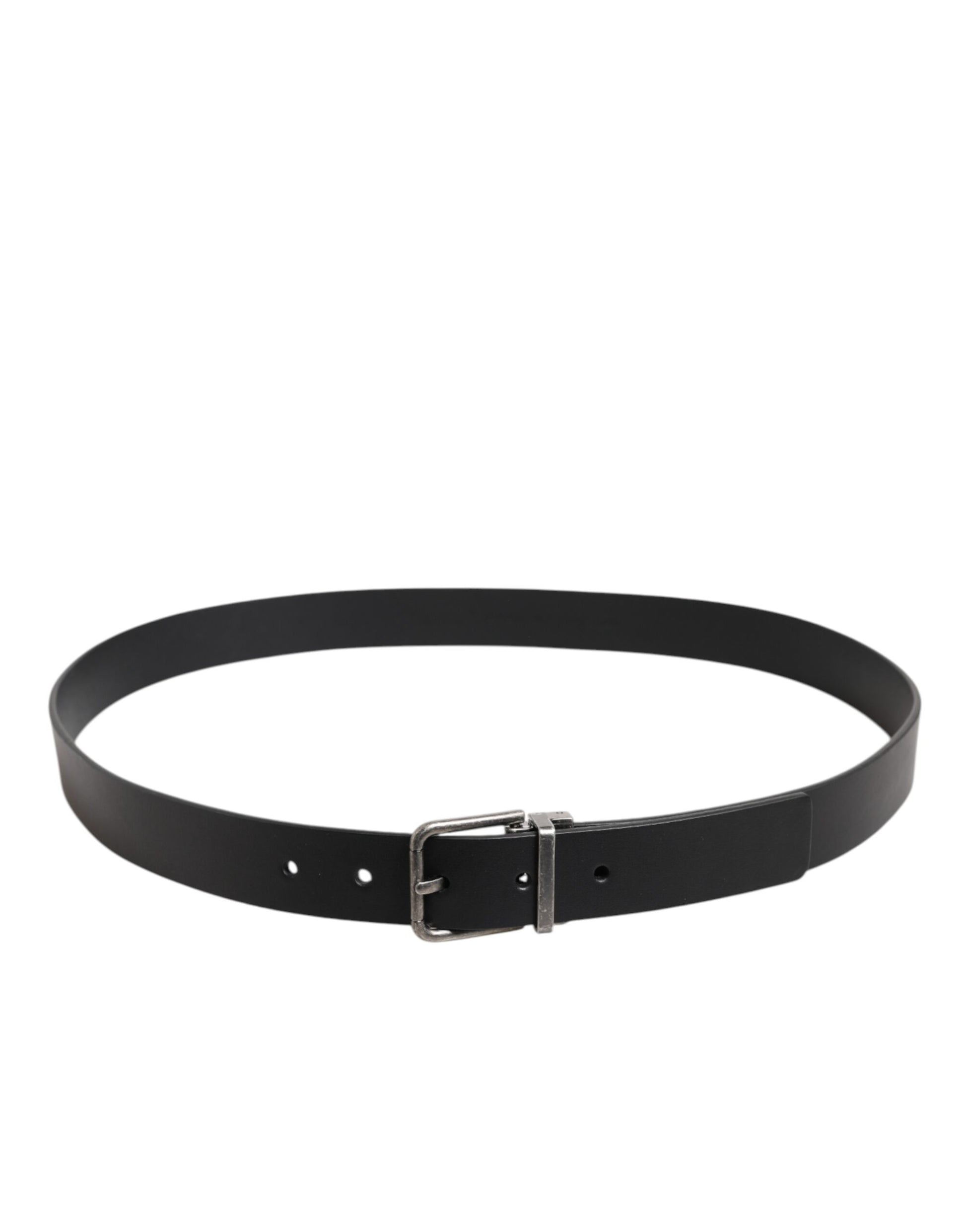 Dolce & Gabbana Black Classic Leather Metal Buckle Belt - ACCEXO