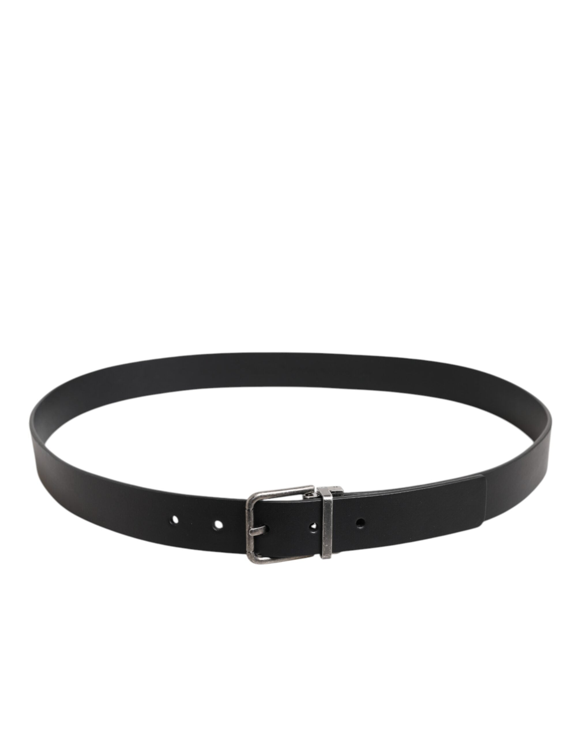 Dolce & Gabbana Black Classic Leather Metal Buckle Belt - ACCEXO
