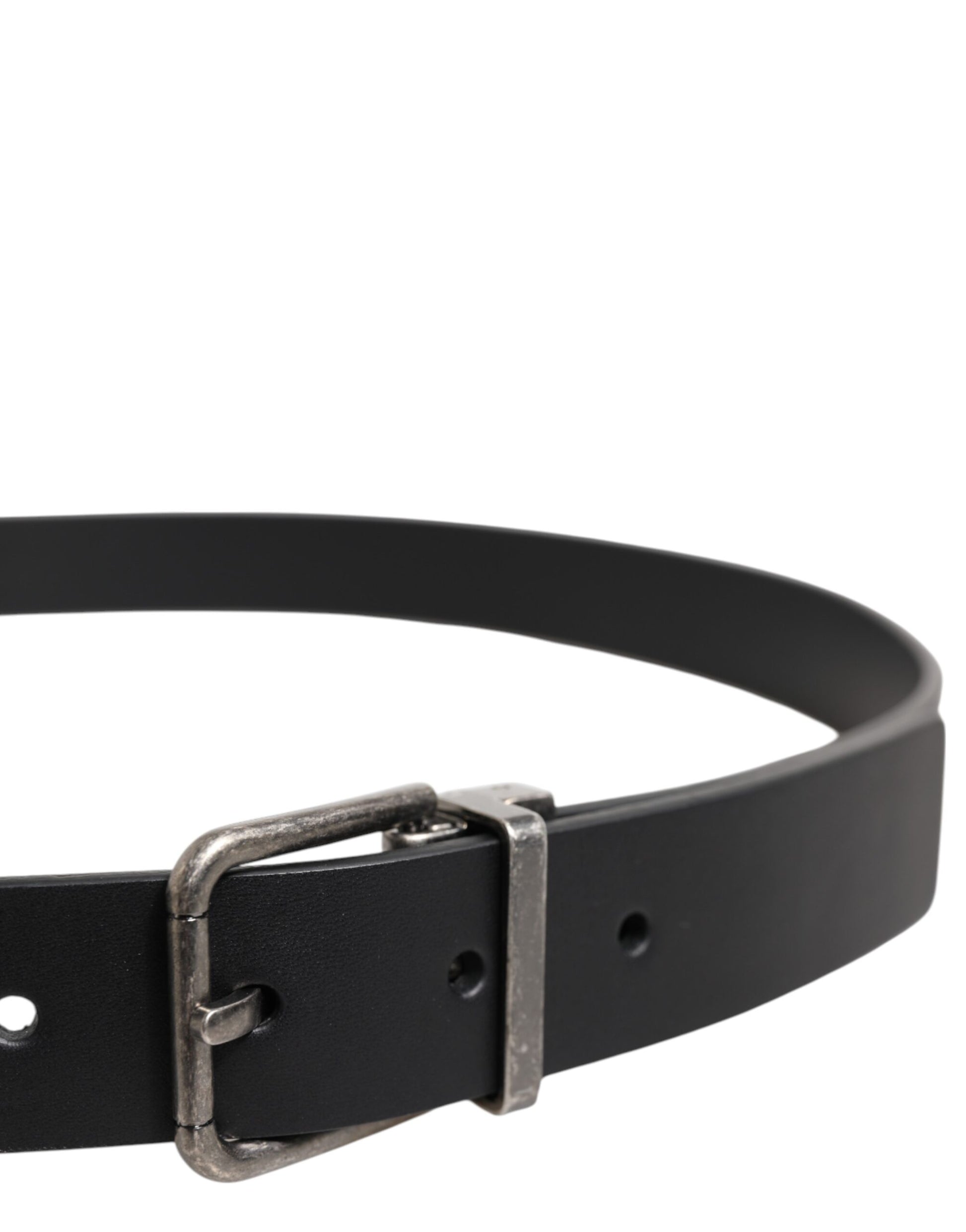 Dolce & Gabbana Black Classic Leather Metal Buckle Belt - ACCEXO