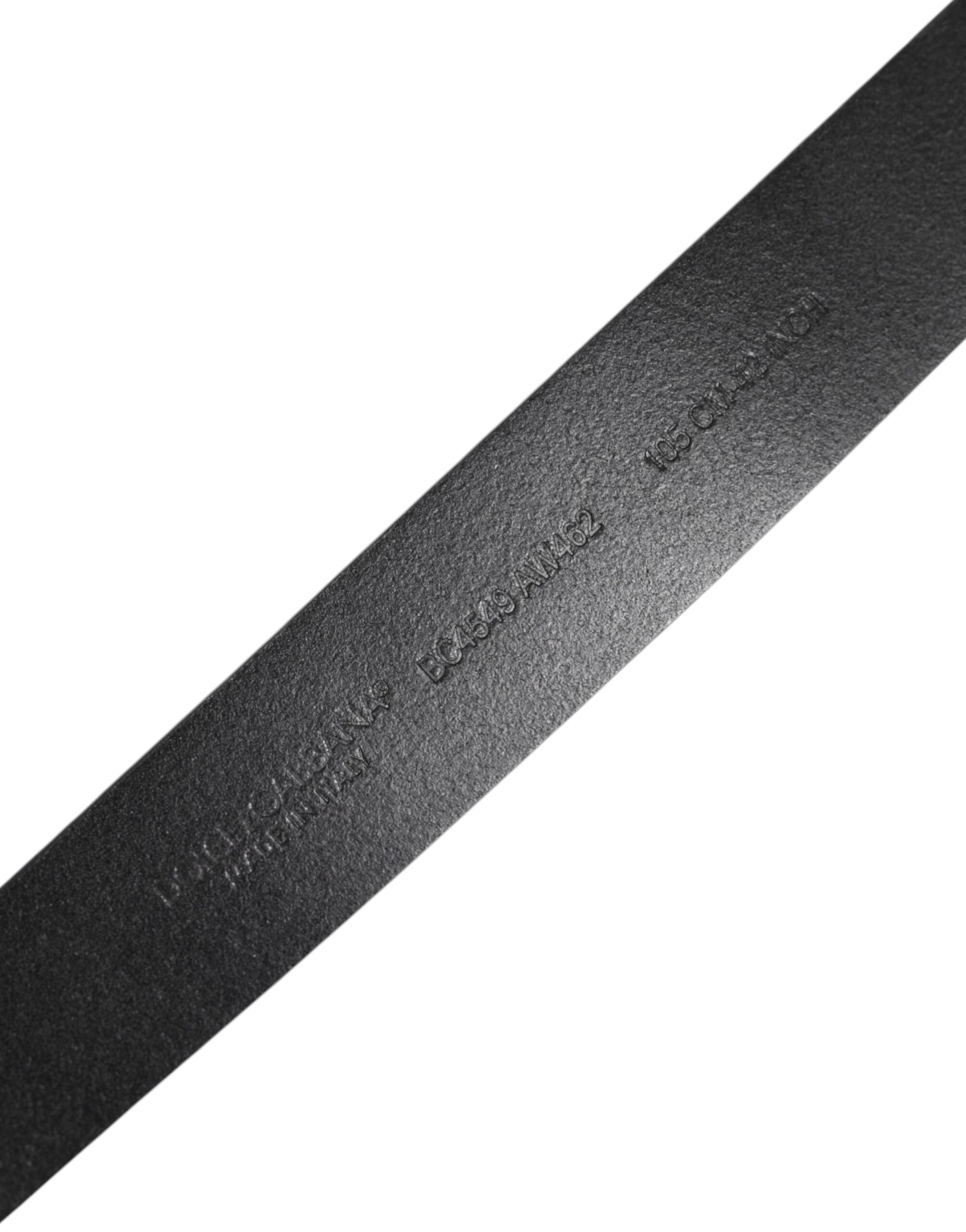 Dolce & Gabbana Black Classic Leather Metal Buckle Belt - ACCEXO