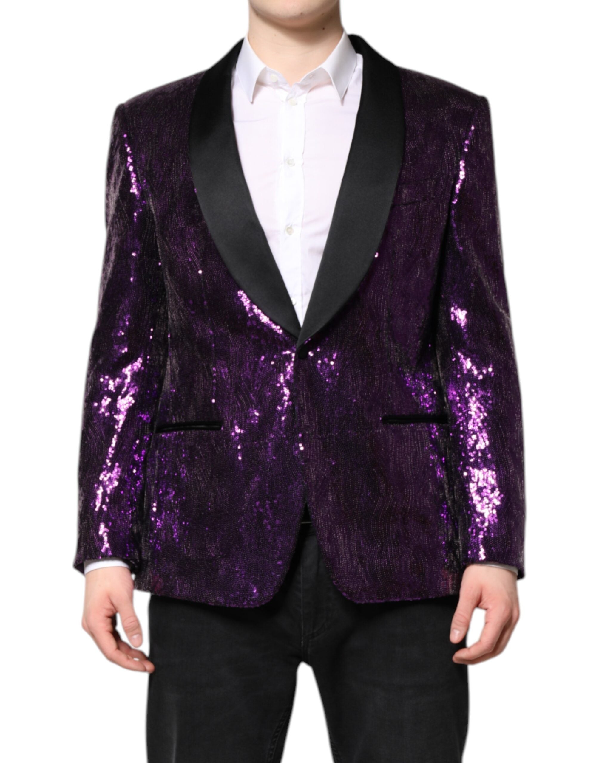 Dolce & Gabbana Purple SICILIA Sequin Embellish Coat Jacket Secondary image