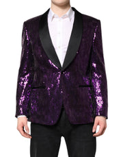 Dolce & Gabbana Purple SICILIA Sequin Embellish Coat Jacket - ACCEXO