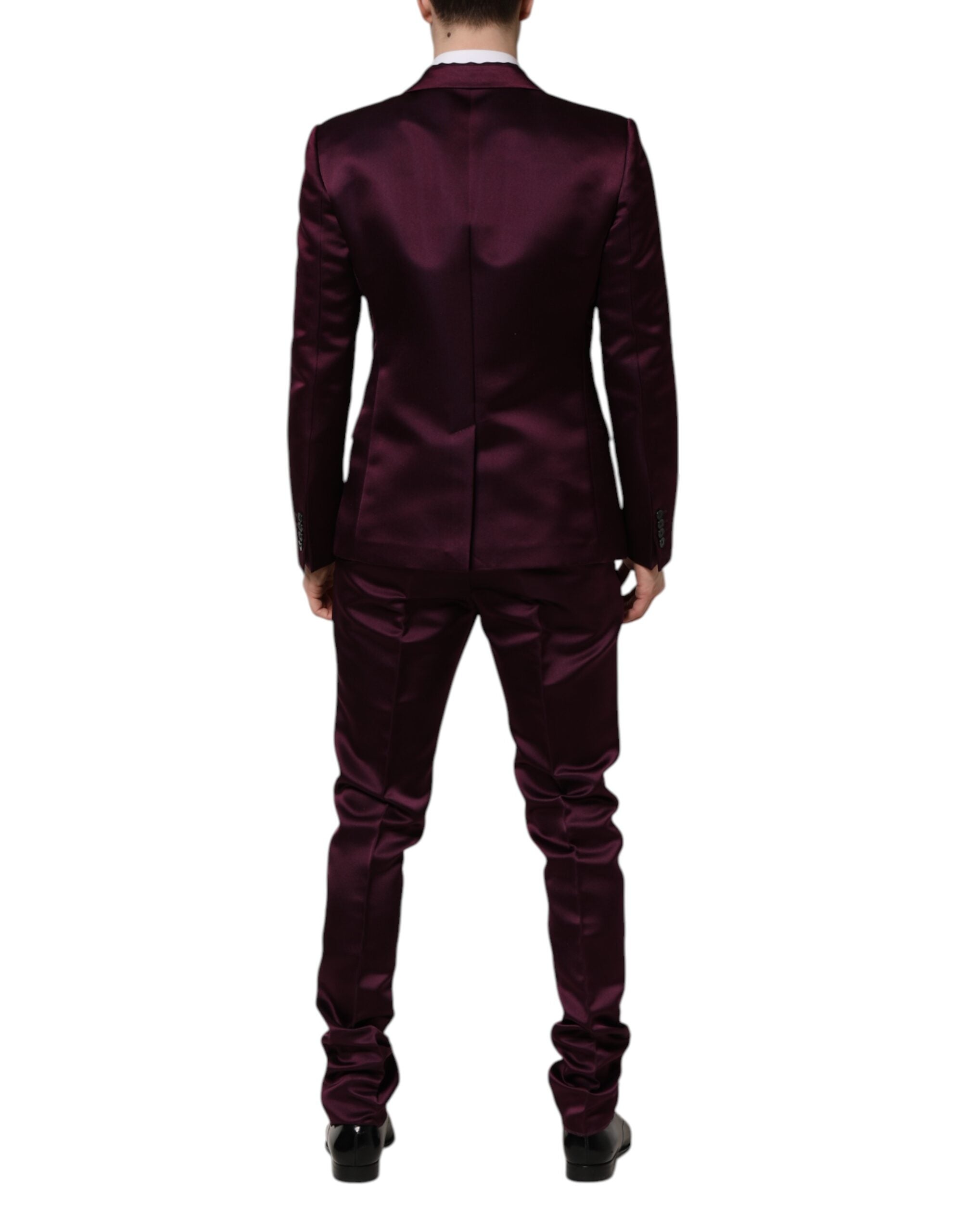 Dolce & Gabbana Dark Purple Silk 3Piece Single Breasted Suit - ACCEXO