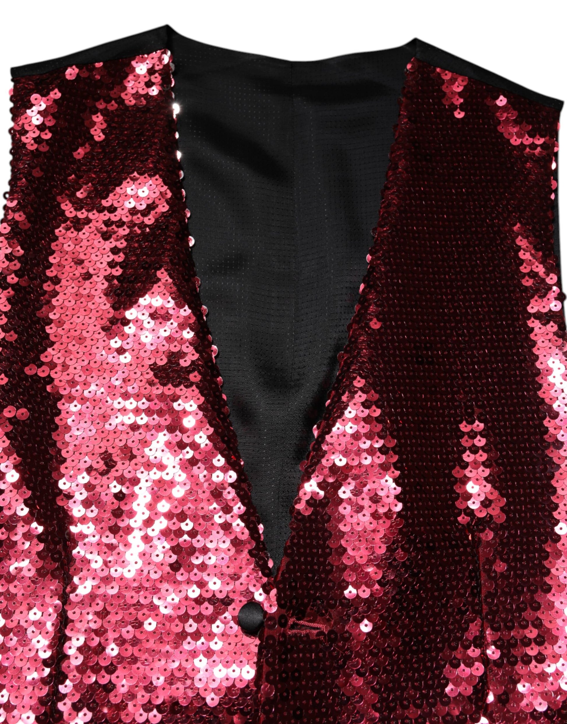 Dolce & Gabbana Red Sequined Dress Formal Men Waistcoat Vest - ACCEXO