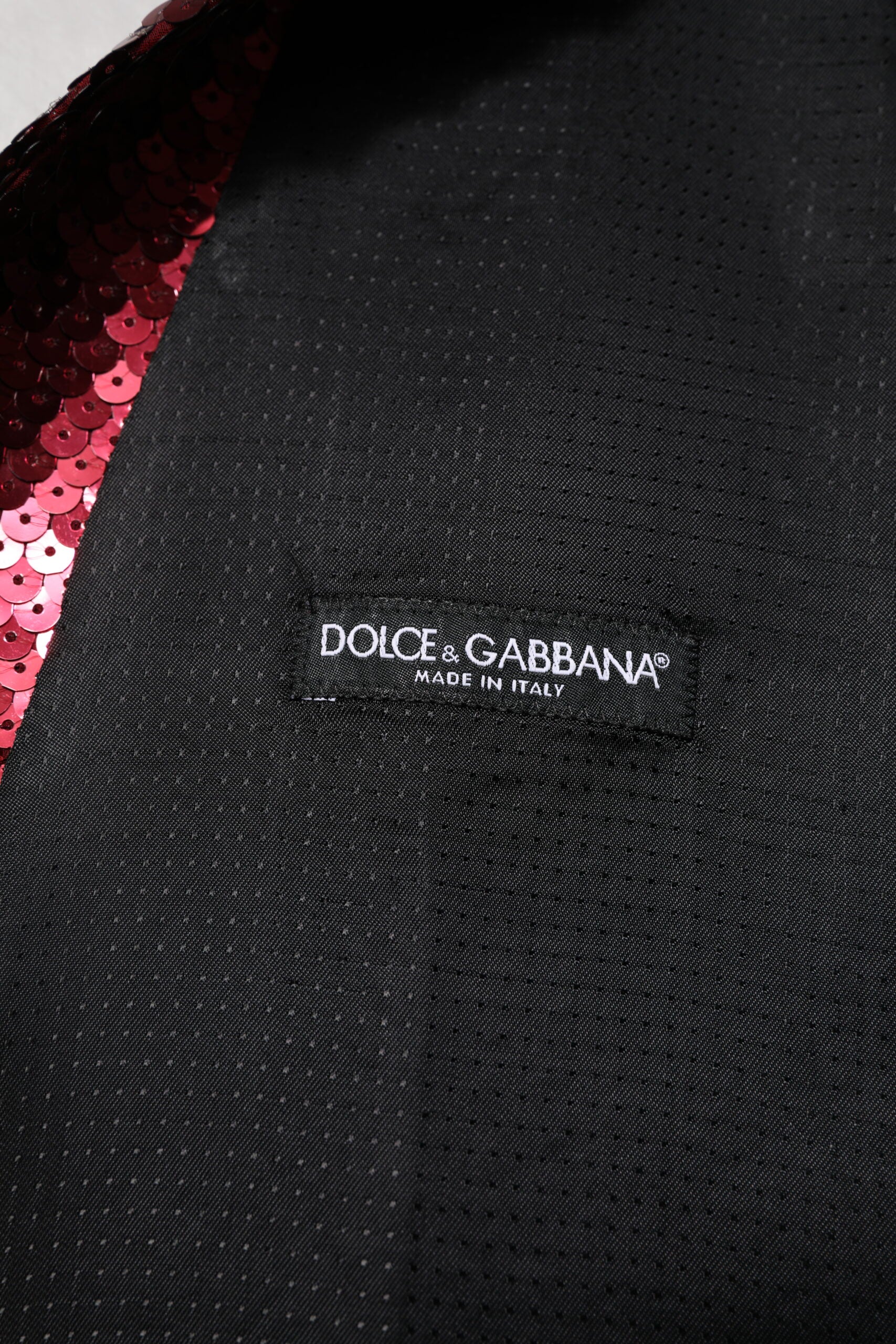 Dolce & Gabbana Red Sequined Dress Formal Men Waistcoat Vest - ACCEXO