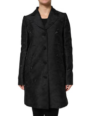 Dolce & Gabbana Black Single Breasted Trench Coat Jacket for Women