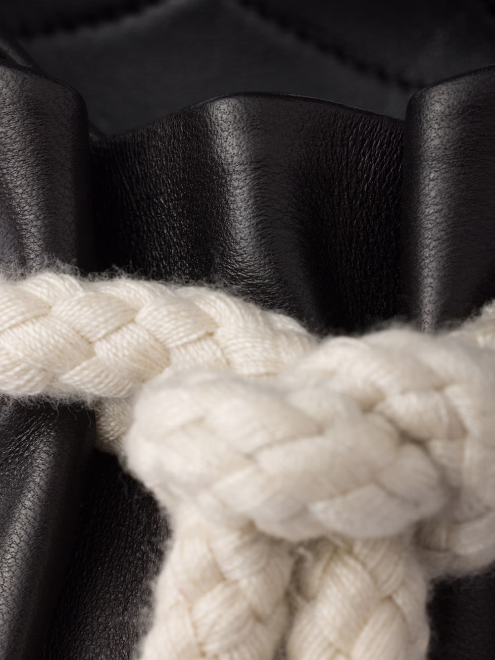 Prada Black Nappa Leather Rope Detail  Sandals - ACCEXO