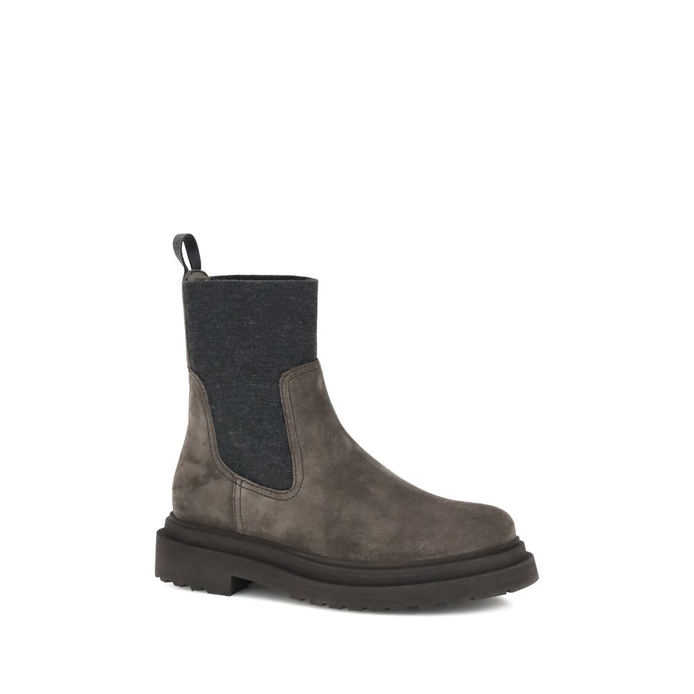 Brunello Cucinelli Suede Ankle Boots - ACCEXO