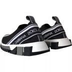 Dolce & Gabbana Black White Slip On Sorrento Sneakers Shoes - ACCEXO