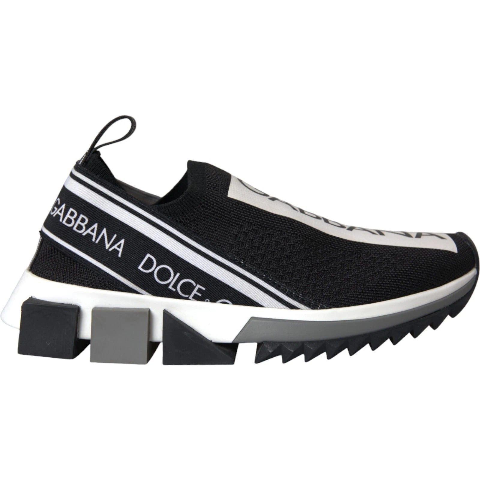 Dolce & Gabbana Black White Slip On Sorrento Sneakers Shoes for Women