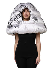 Dolce & Gabbana White Polyester Printed Hood Quilted Hat for Women